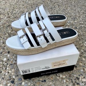 SOL-SANA white leather JOAN Espadrilles Slip-On Sandal